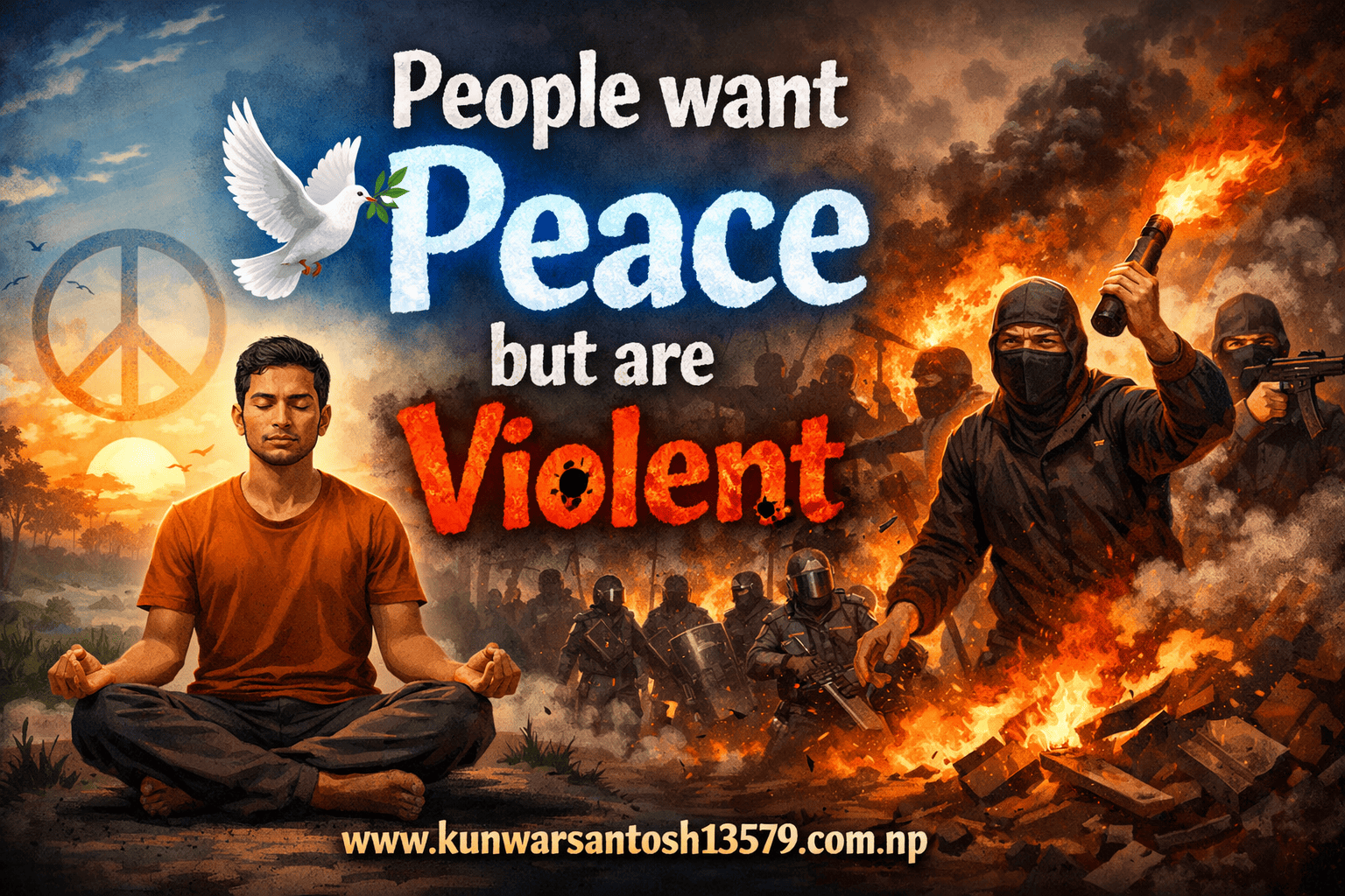 People want peace but are violent